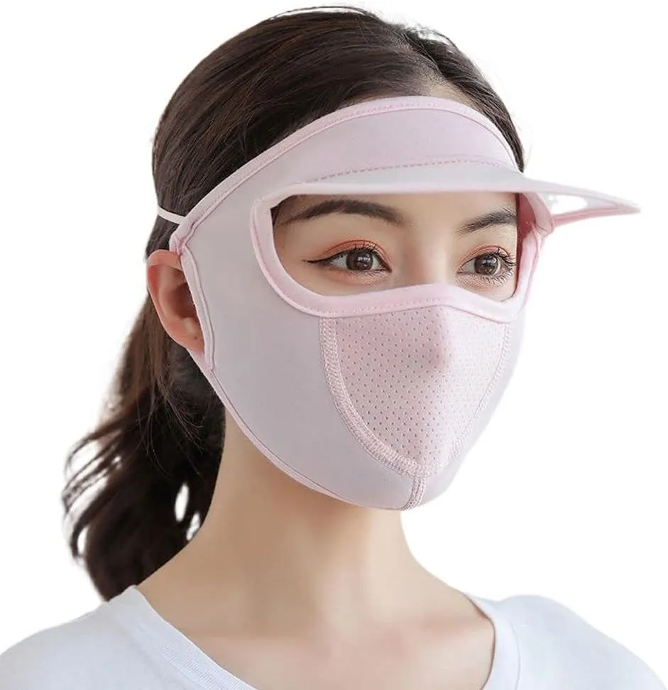Women Face Cover Summer Sunscreen Face Gini Mask Face Mask Eye Protection UV Protection Veil Sun Hats for Driving Cycling