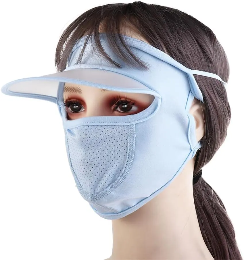 Women Face Cover Summer Sunscreen Face Gini Mask Face Mask Eye Protection UV Protection Veil Sun Hats for Driving Cycling