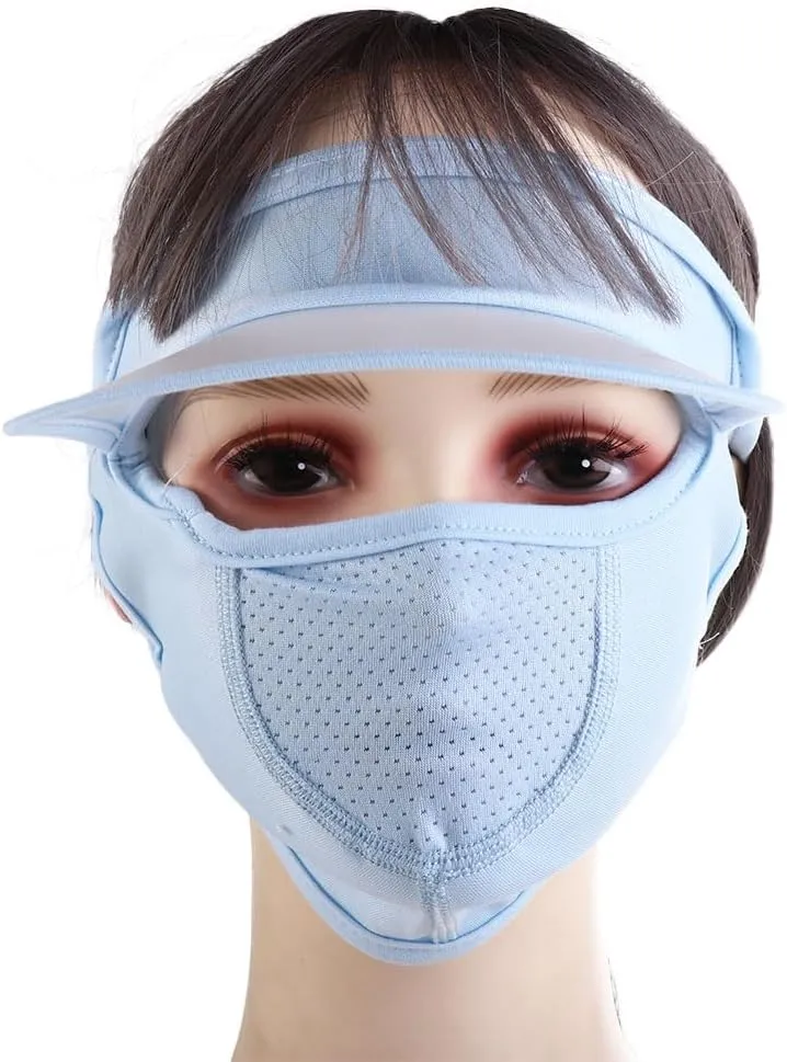 Women Face Cover Summer Sunscreen Face Gini Mask Face Mask Eye Protection UV Protection Veil Sun Hats for Driving Cycling