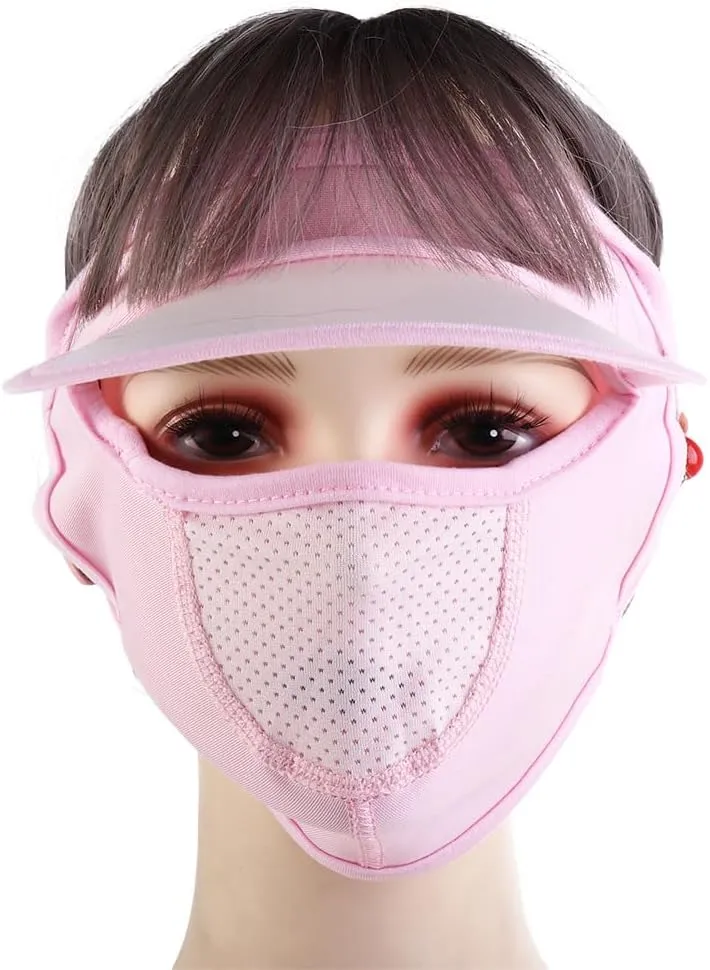 Women Face Cover Summer Sunscreen Face Gini Mask Face Mask Eye Protection UV Protection Veil Sun Hats for Driving Cycling