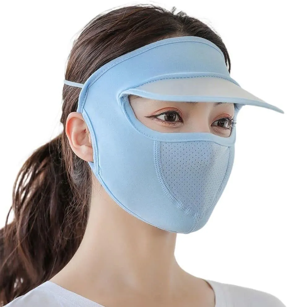 Women Face Cover Summer Sunscreen Face Gini Mask Face Mask Eye Protection UV Protection Veil Sun Hats for Driving Cycling
