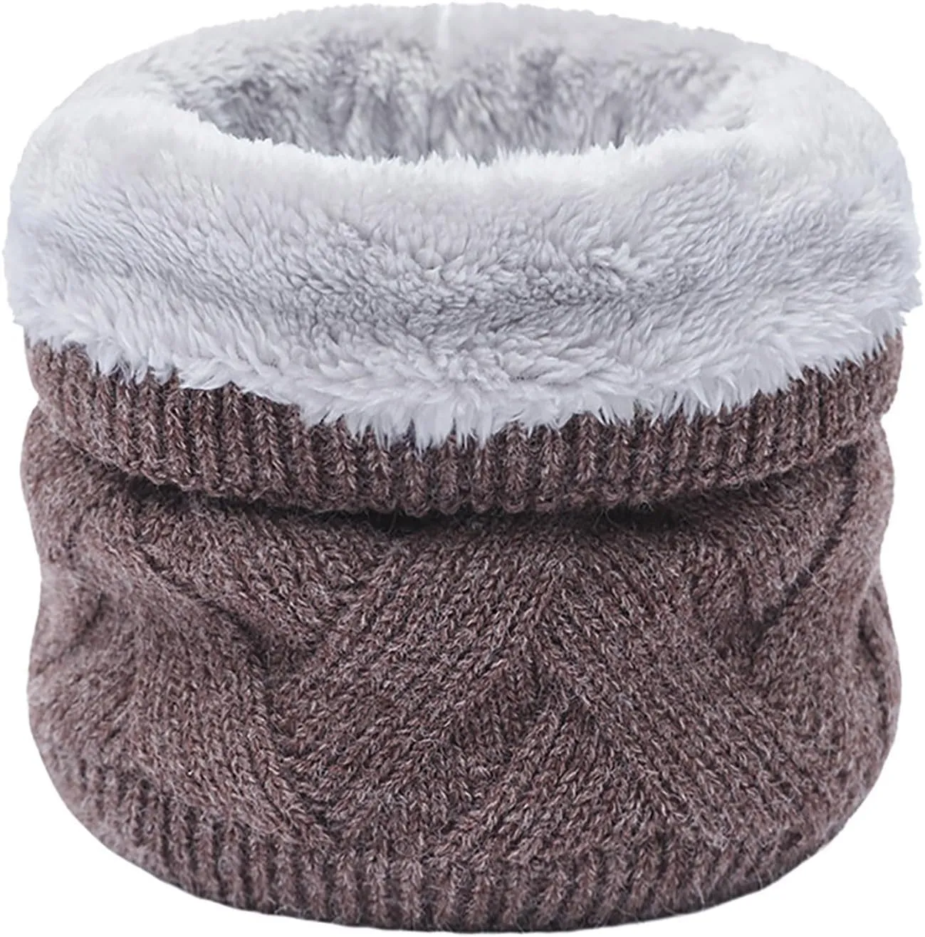 Women Mens Winter Wool Lined Ski Knitted Neck Warmer Scarf Neck Gaiter Teens Thick Thermal Windproof Scarves