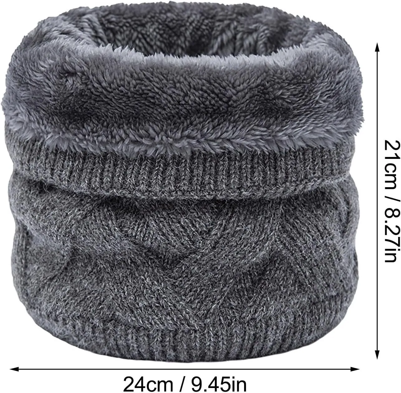 Women Mens Winter Wool Lined Ski Knitted Neck Warmer Scarf Neck Gaiter Teens Thick Thermal Windproof Scarves
