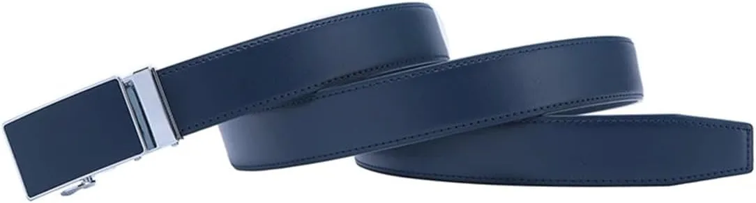 Yeuyyben Mens Genuine Leather Belt-Ratchet Automatic Buckle Men Business Belts
