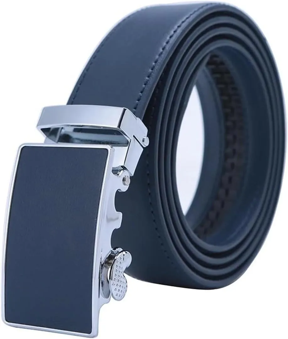 Yeuyyben Mens Genuine Leather Belt-Ratchet Automatic Buckle Men Business Belts