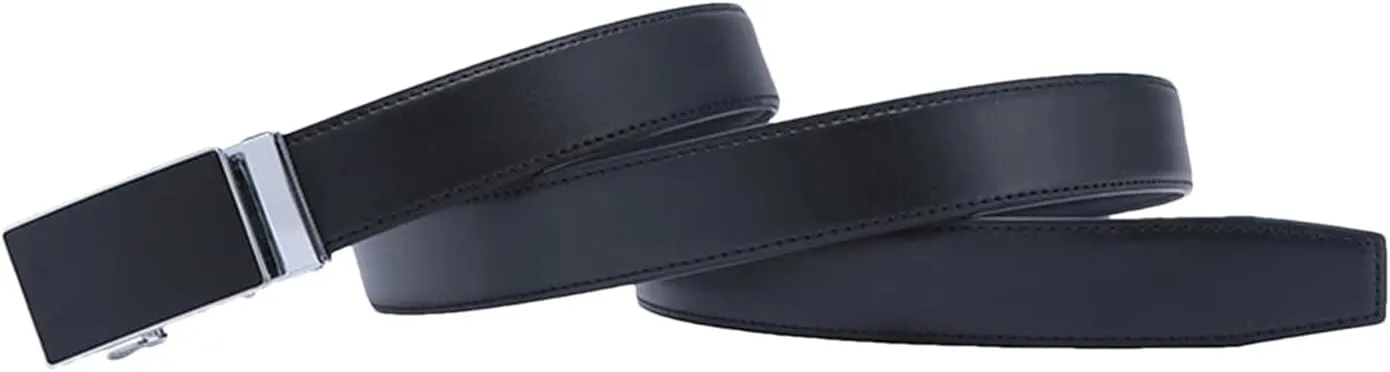Yeuyyben Mens Genuine Leather Belt-Ratchet Automatic Buckle Men Business Belts
