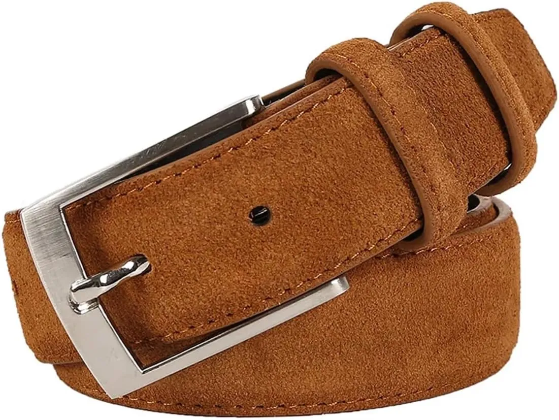 Yeuyyben Sude Belts Cow Leather For Man And Lady Jeans Luxury Classic Genuine Leather Sude Belts