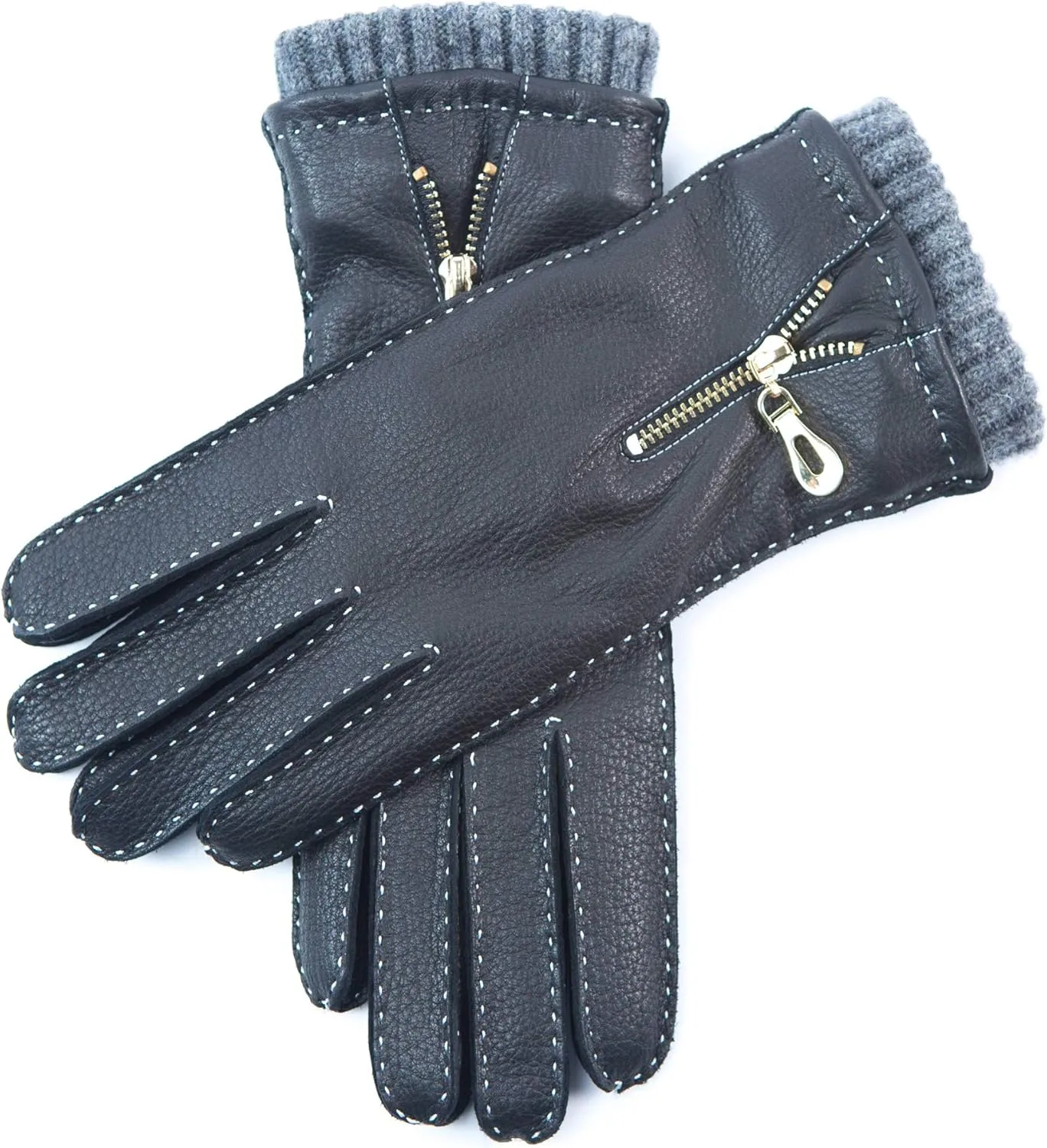 YISEVEN Women's Deerskin Leather Gloves Hand Sewn