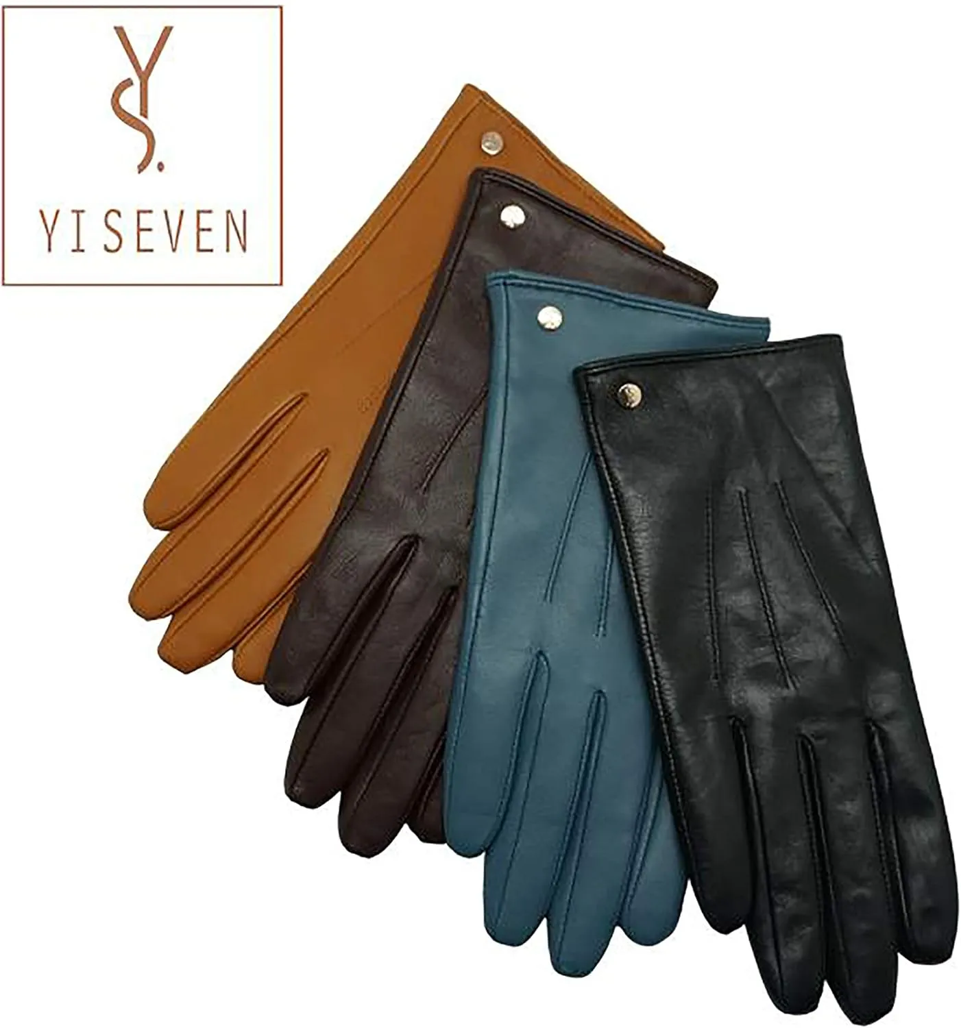 YISEVEN Women's Winter Genuine Leather Gloves Touchscreen Three Points