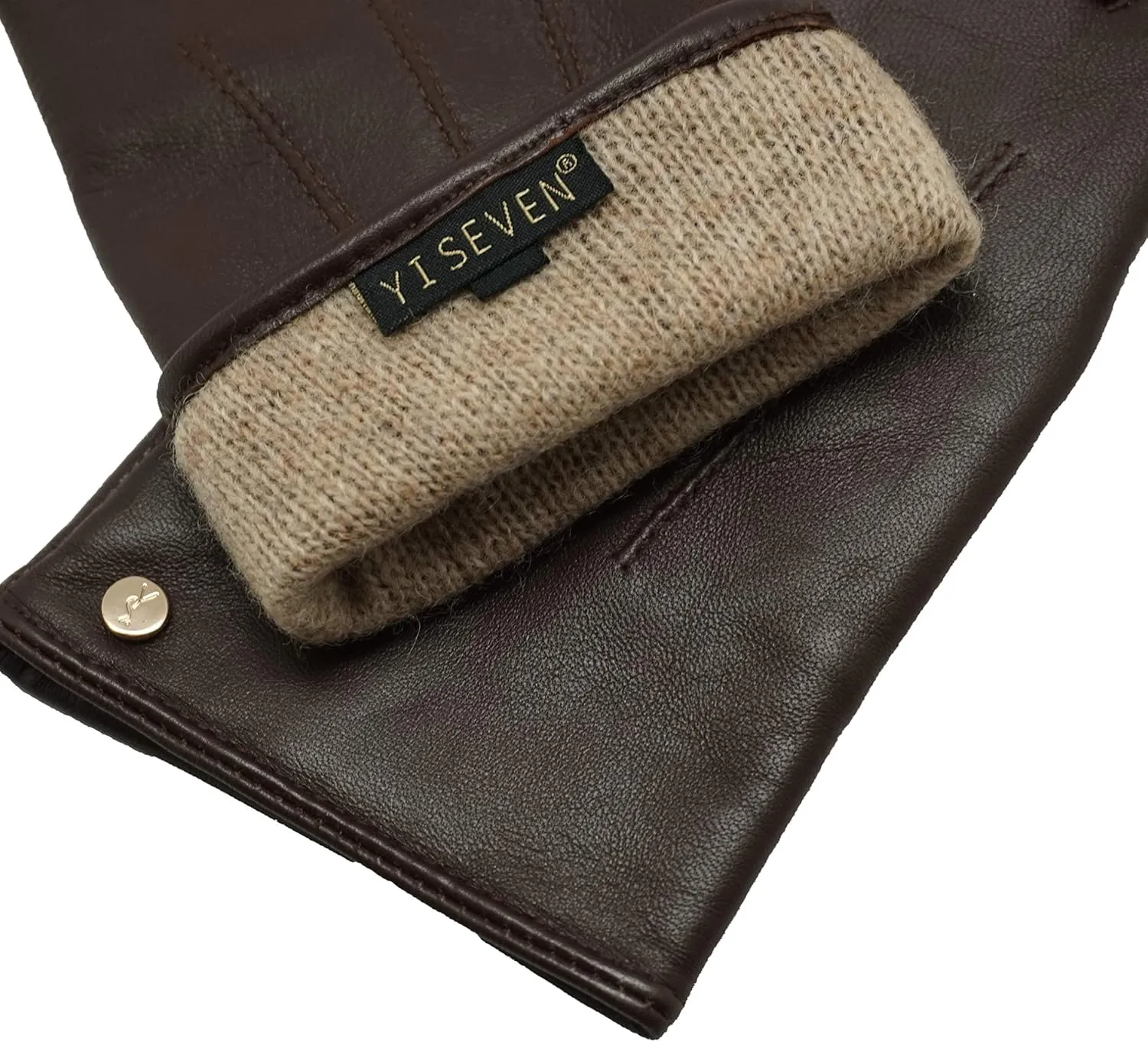YISEVEN Women's Winter Genuine Leather Gloves Touchscreen Three Points
