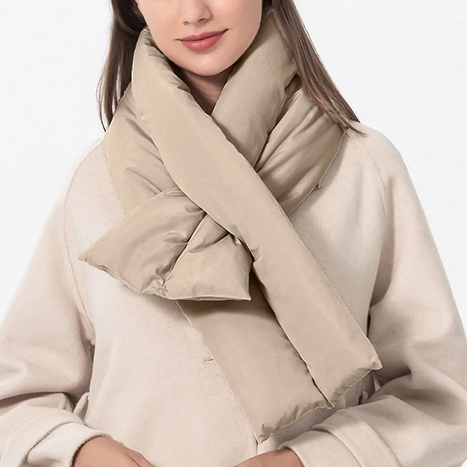 YOLAI Men's And Women's Neck Warmer Down Scarves Windproof Warm Fashion Wrap Scarf Solid Color Multifunction Scarf